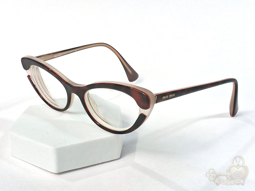 Miu Miu Made in Italy Tortoiseshell Cat Eye Eyeglass Frames - Image 2
