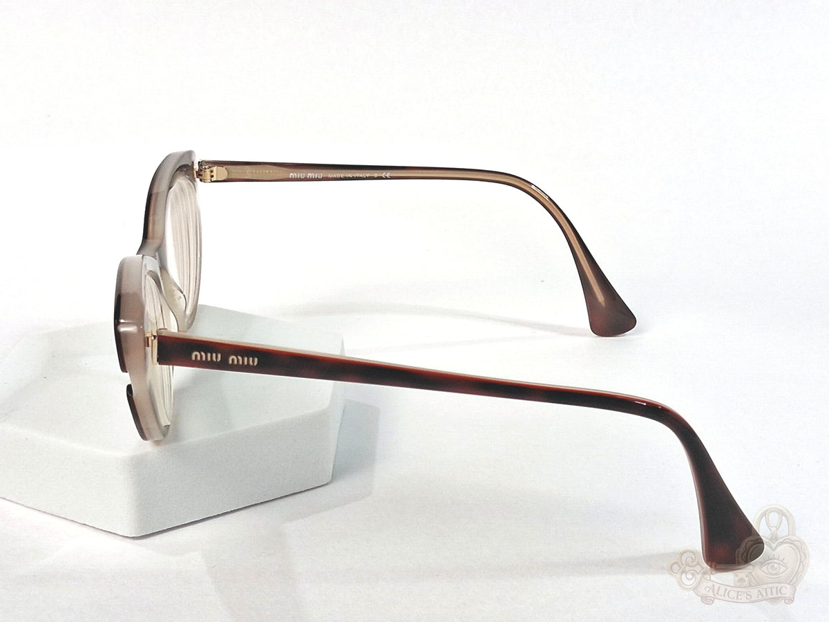 Miu Miu Made in Italy Tortoiseshell Cat Eye Eyeglass Frames - Image 3