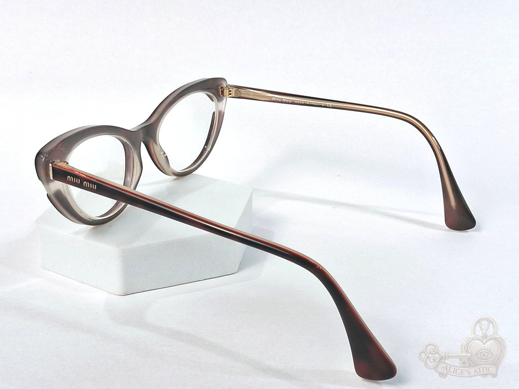 Miu Miu Made in Italy Tortoiseshell Cat Eye Eyeglass Frames - Image 4