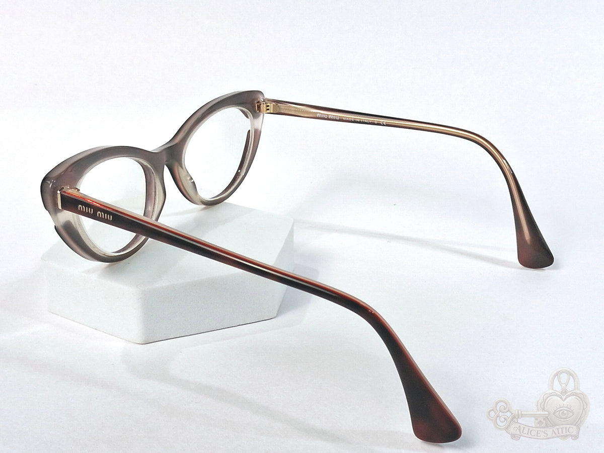 Miu Miu Made in Italy Tortoiseshell Cat Eye Eyeglass Frames - Image 4