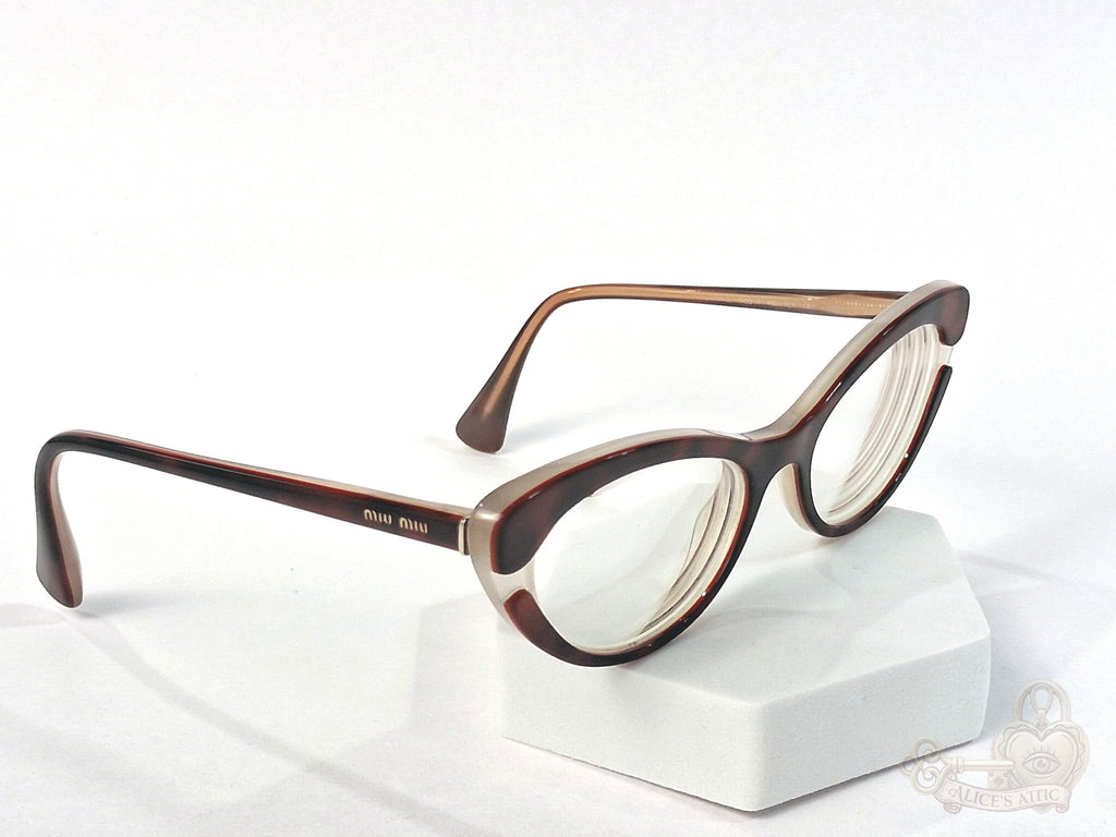 Miu Miu Made in Italy Tortoiseshell Cat Eye Eyeglass Frames - Image 7