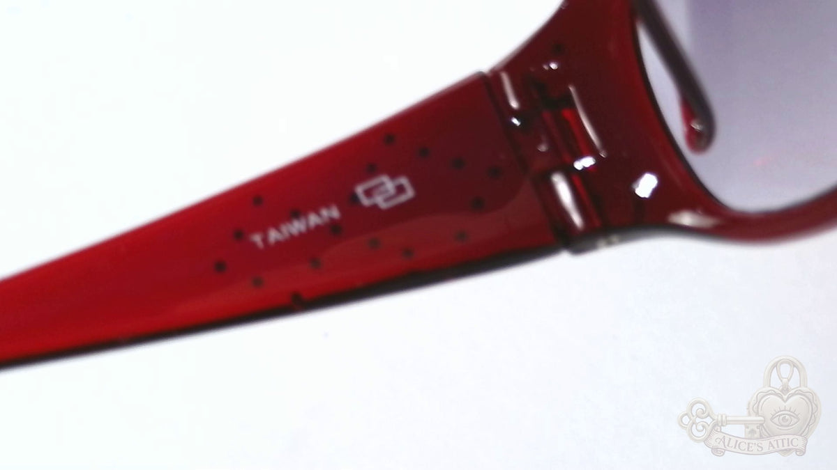 Mossimo 5506/S Oversized Y2K Sunglasses Translucent Red Rhinestone - Image 11