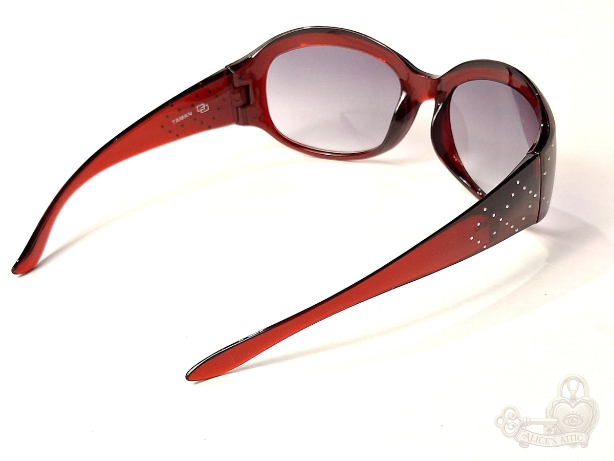 Mossimo 5506/S Oversized Y2K Sunglasses Translucent Red Rhinestone - Image 4