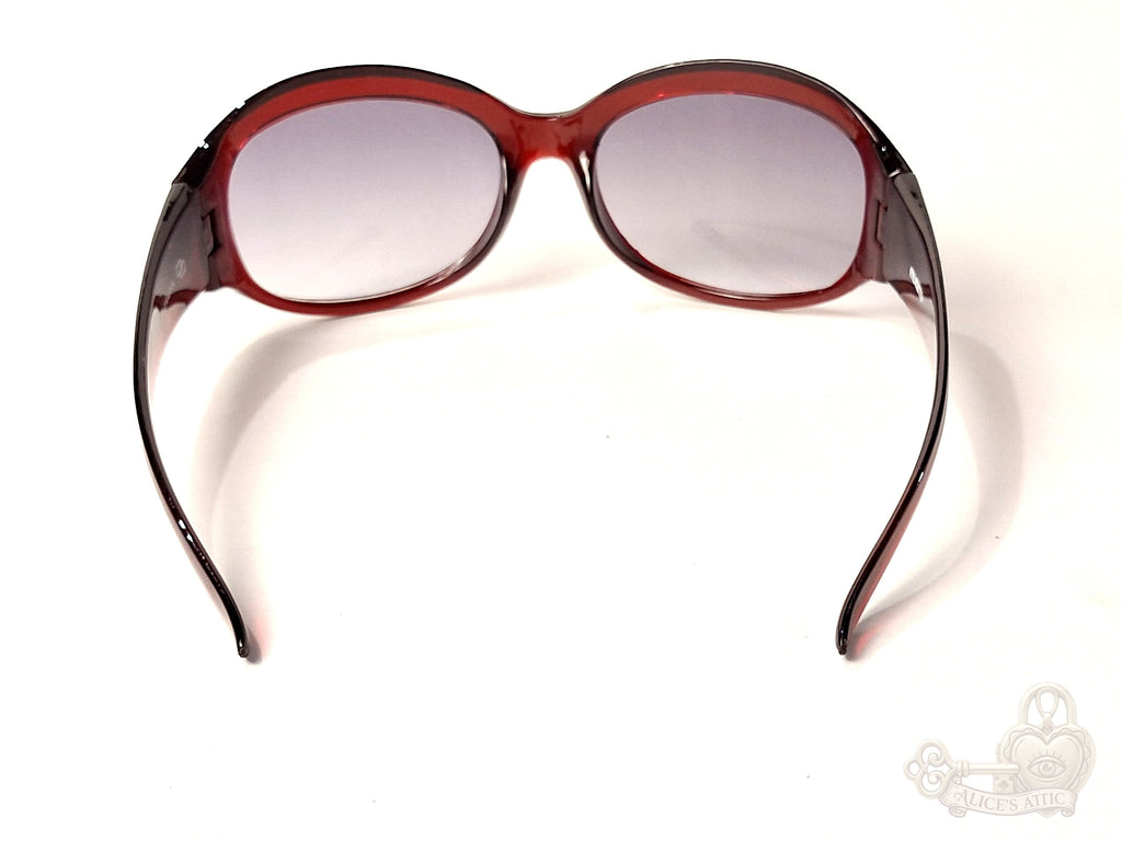 Mossimo 5506/S Oversized Y2K Sunglasses Translucent Red Rhinestone - Image 5