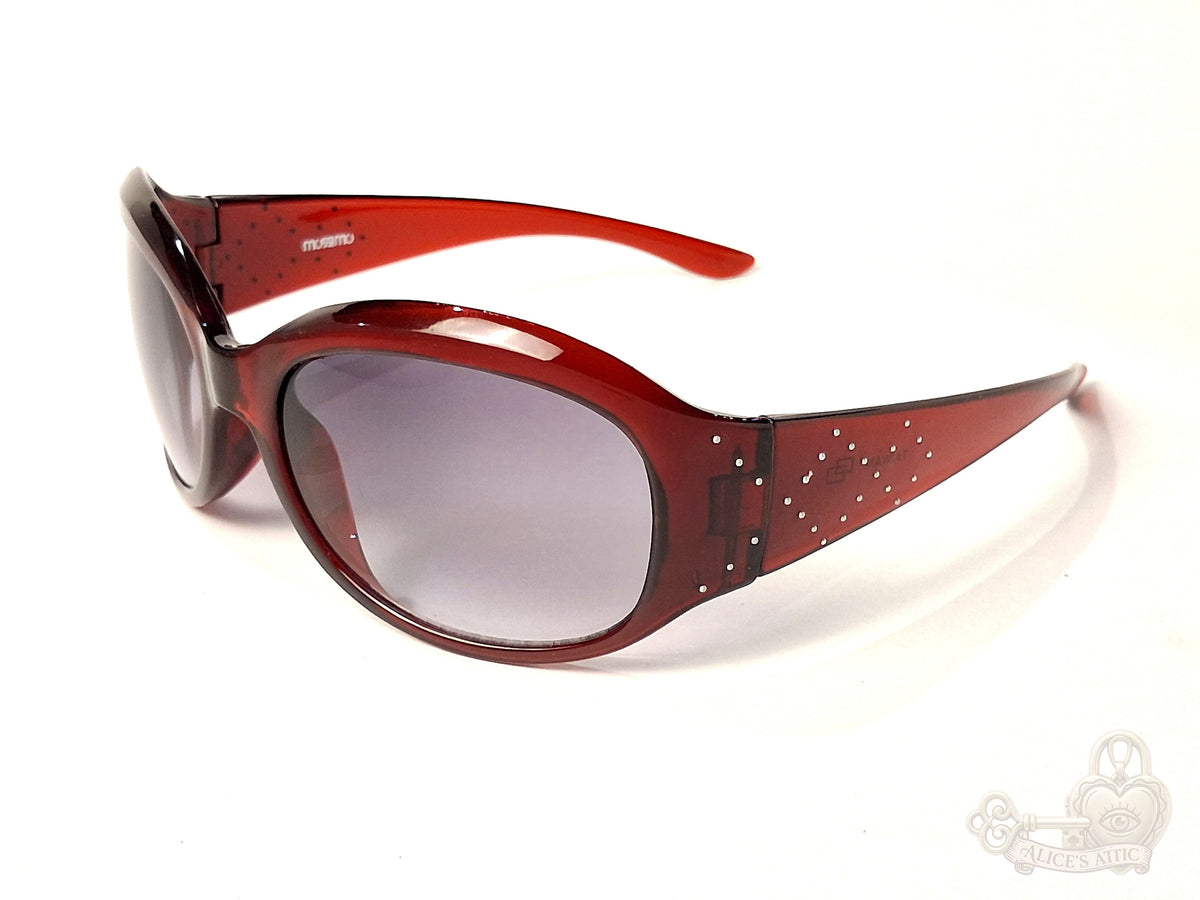 Mossimo 5506/S Oversized Y2K Sunglasses Translucent Red Rhinestone - Image 8