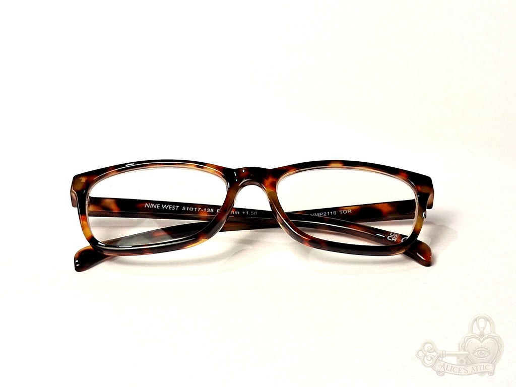 Nine West Tortoiseshell Rectangle Reading Glasses +1.50 Frame 51-17-135 - Image 2