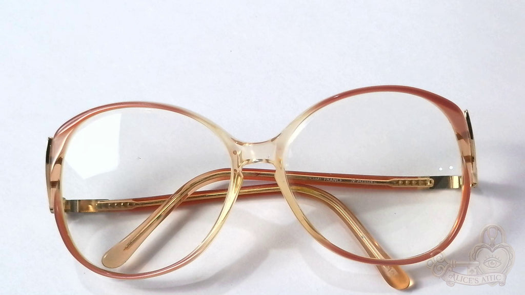 Marine Optical Vintage 1980s Made in France Oversized Peach Translucent Frames - Image 12