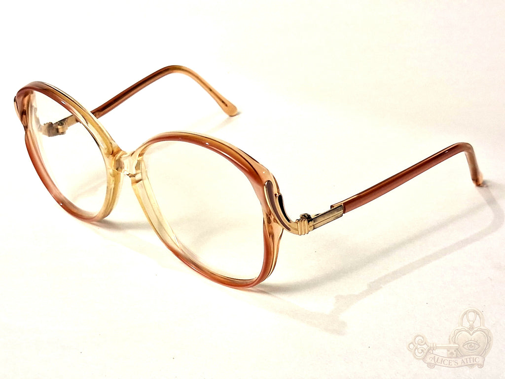 Marine Optical Vintage 1980s Made in France Oversized Peach Translucent Frames - Image 2