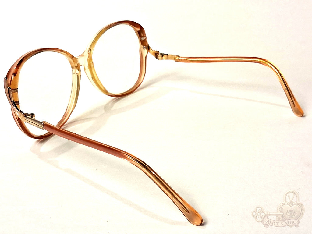 Marine Optical Vintage 1980s Made in France Oversized Peach Translucent Frames - Image 4