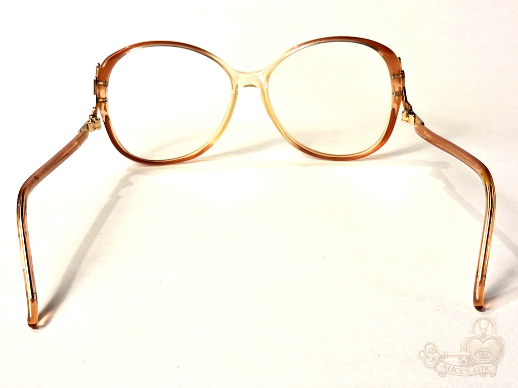 Marine Optical Vintage 1980s Made in France Oversized Peach Translucent Frames - Image 5