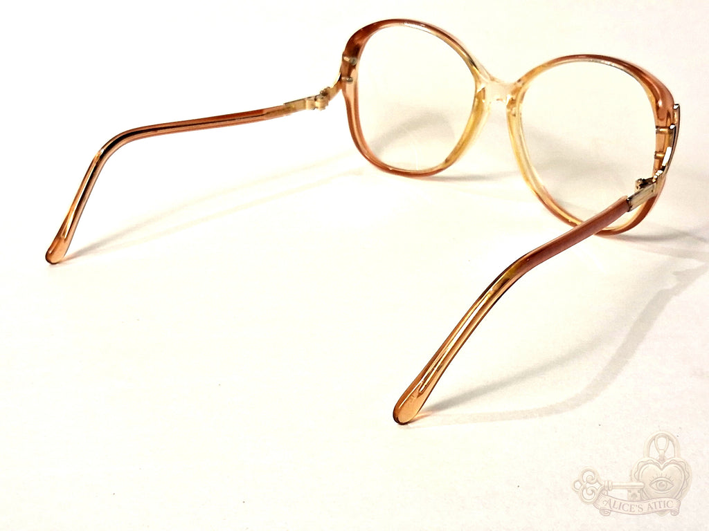 Marine Optical Vintage 1980s Made in France Oversized Peach Translucent Frames - Image 6