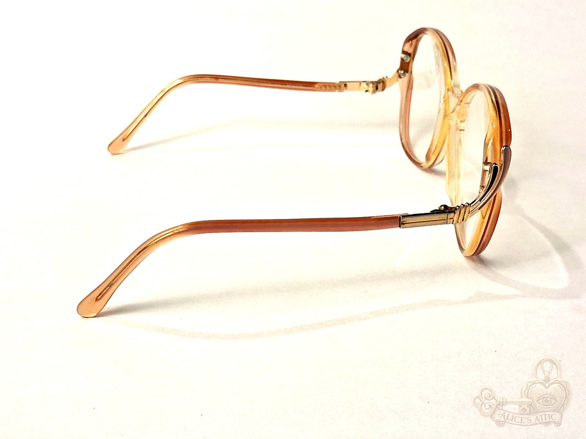 Marine Optical Vintage 1980s Made in France Oversized Peach Translucent Frames - Image 7