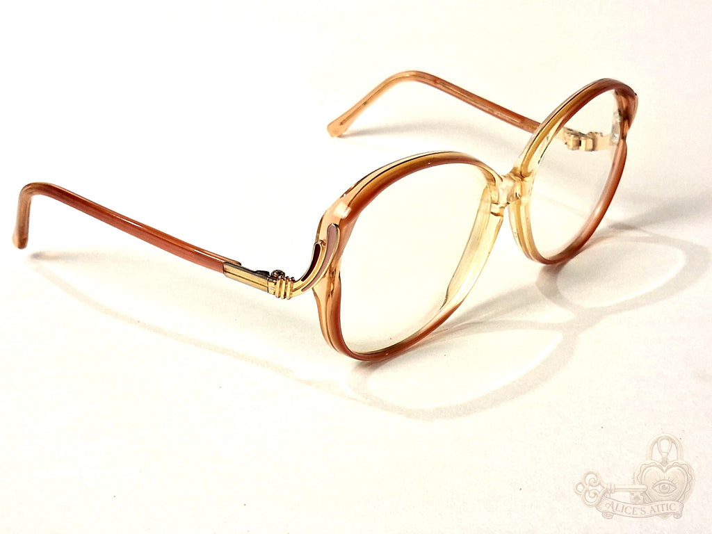Marine Optical Vintage 1980s Made in France Oversized Peach Translucent Frames - Image 8
