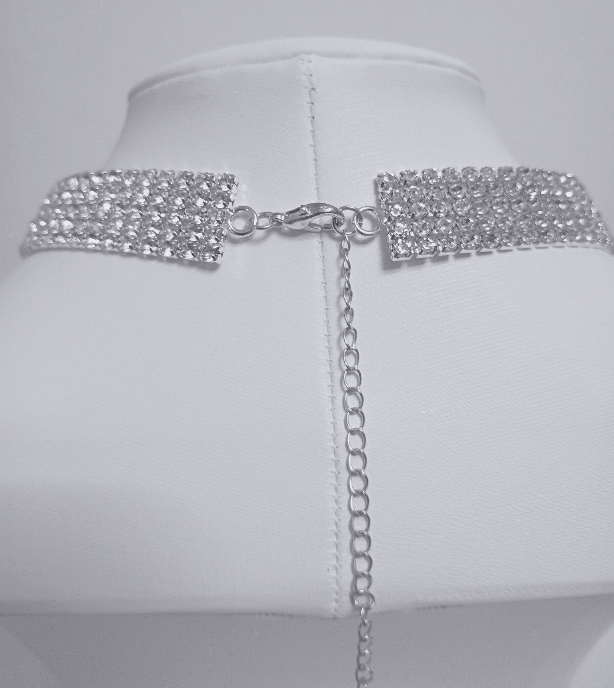 Vintage Glittery Rhinestone Mesh Choker Necklace Fashionable