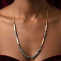 Vintage Semi Precious Labradorite Beaded Necklace 32 Inch