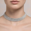 Vintage Glittery Rhinestone Mesh Choker Necklace Fashionable