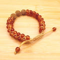 Handmade Shambhala Natural Stone Beads Shades of Ginger to Clay Orange Bracelet