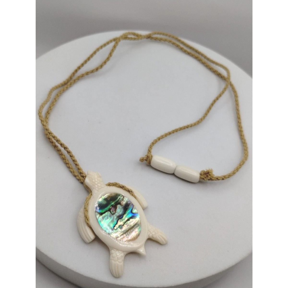 Vintage Bali Abalone Sea Turtle Pendant Necklace and Earring Set