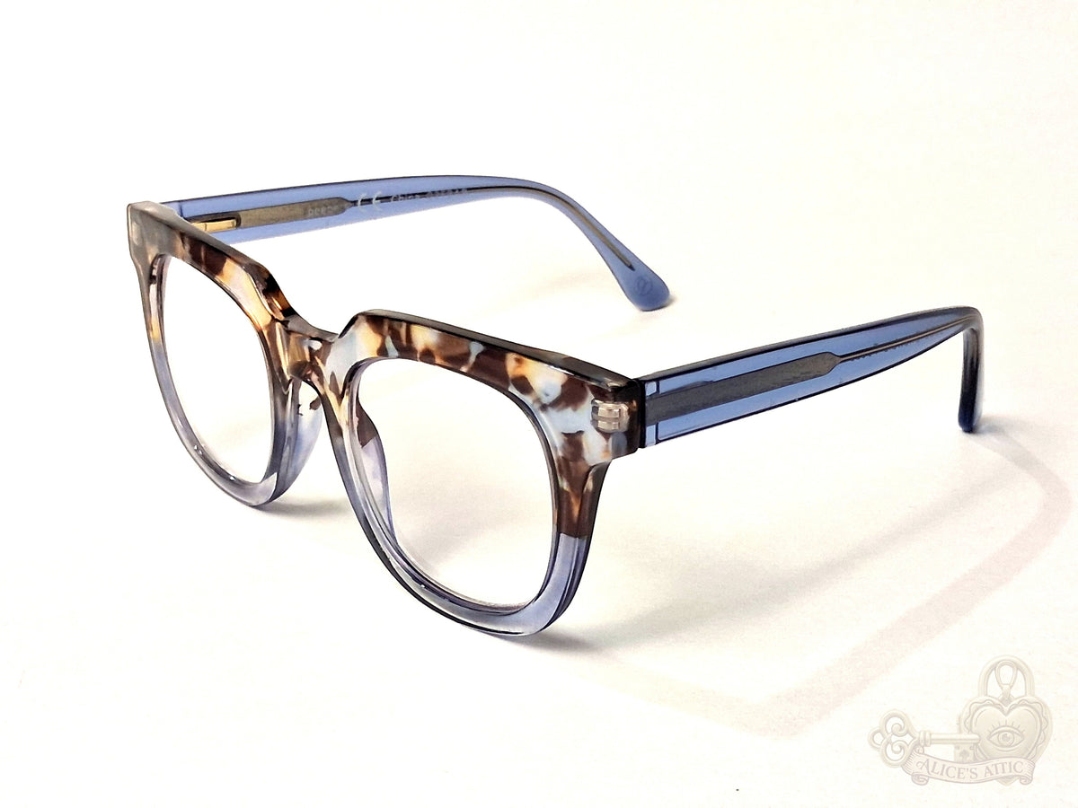 Peepers Blue & Brown Tortoiseshell Square Eyeglass Frames 48-15-135-145 - Image 1