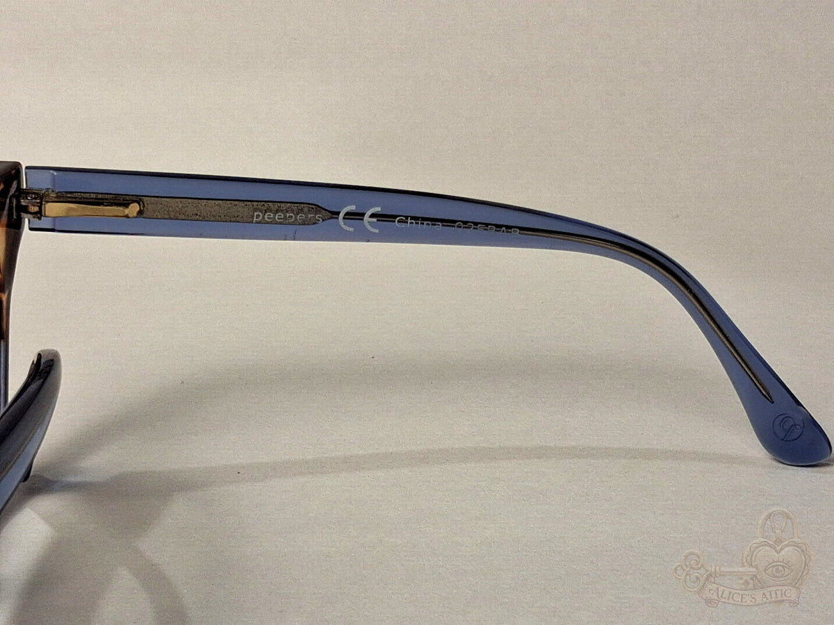 Peepers Blue & Brown Tortoiseshell Square Eyeglass Frames 48-15-135-145 - Image 13