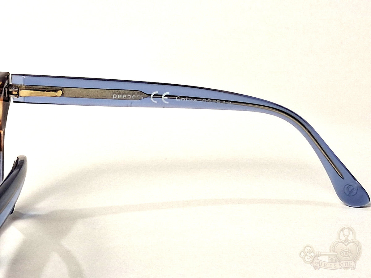 Peepers Blue & Brown Tortoiseshell Square Eyeglass Frames 48-15-135-145 - Image 14