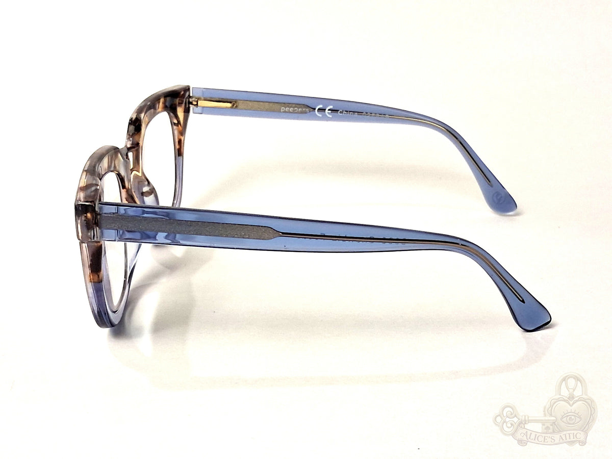 Peepers Blue & Brown Tortoiseshell Square Eyeglass Frames 48-15-135-145 - Image 3
