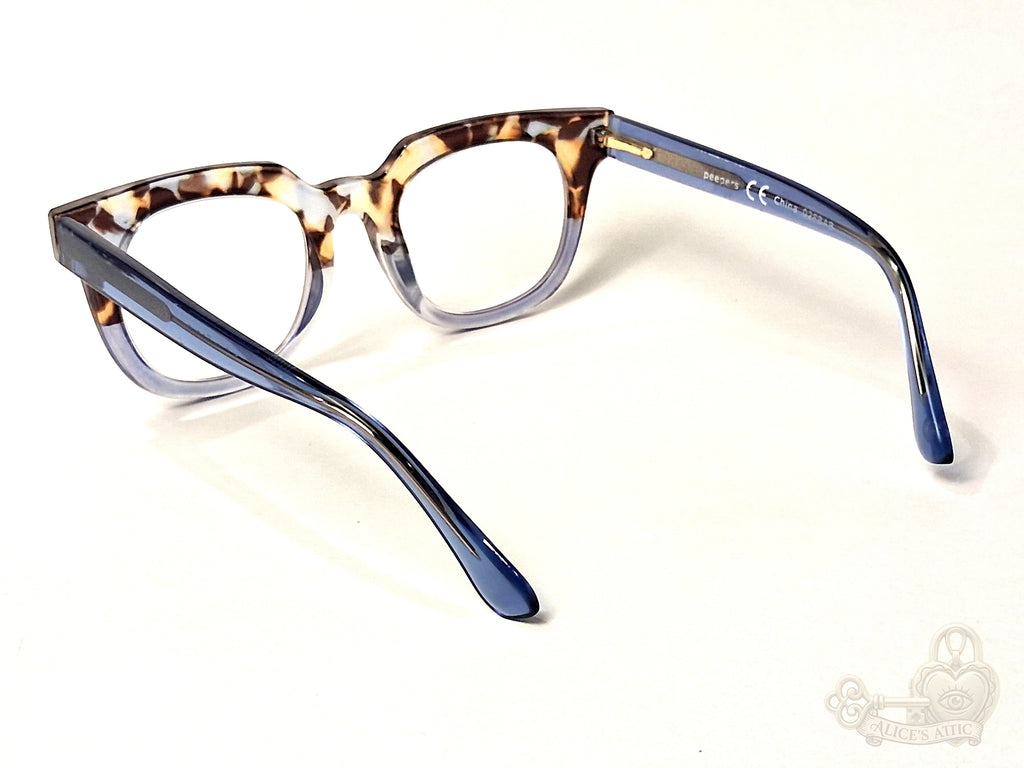 Peepers Blue & Brown Tortoiseshell Square Eyeglass Frames 48-15-135-145 - Image 4