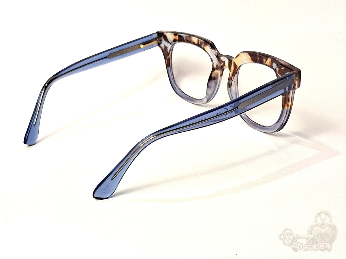 Peepers Blue & Brown Tortoiseshell Square Eyeglass Frames 48-15-135-145 - Image 6