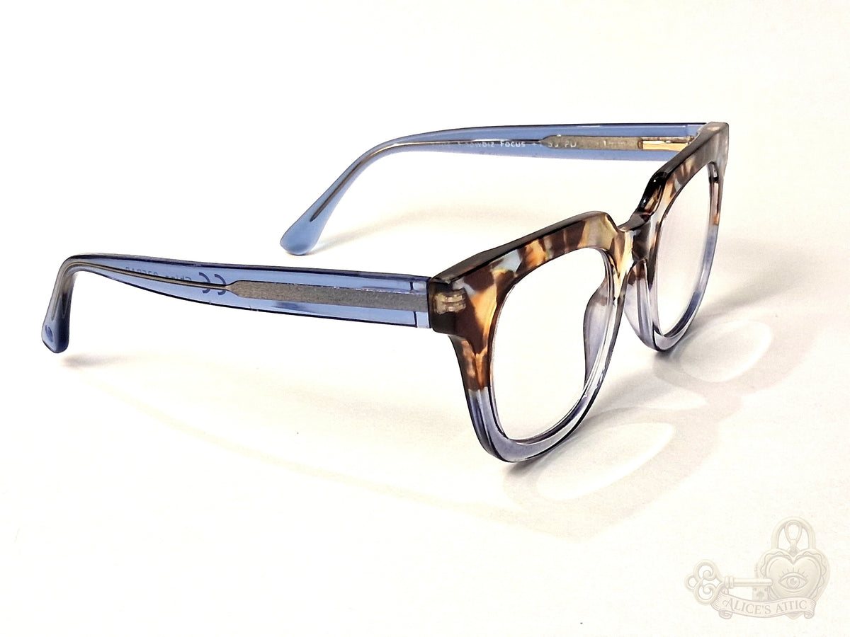 Peepers Blue & Brown Tortoiseshell Square Eyeglass Frames 48-15-135-145 - Image 8