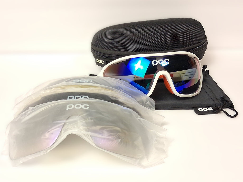 POC Do Blade Sunglasses White Mirrored Italy Performance Cycling Eyewear - Image 1