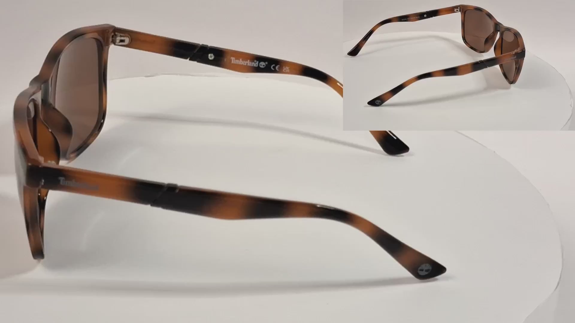Timberland TB7289 Brown Tortoise Shell Rectangle Unisex Designer Sunglasses - Video 1