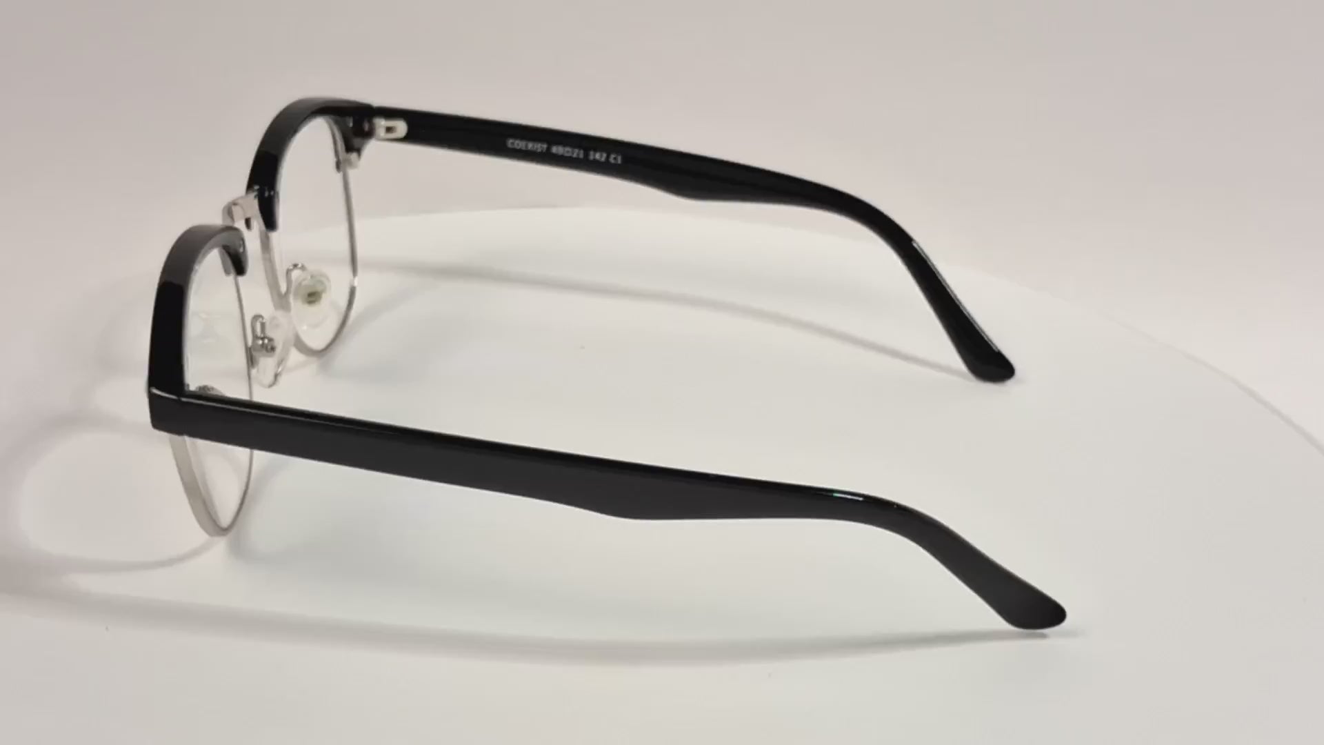 Eyebuydirect Cosmo Black Silver Browline Eyeglass Frames - Video 1