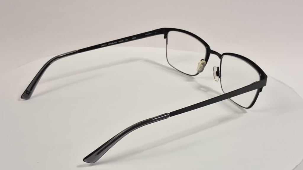 Lenton & Rusby LR4013 Black Metal Rectangle Eyeglasses Frames 51-18-140 - Video 1