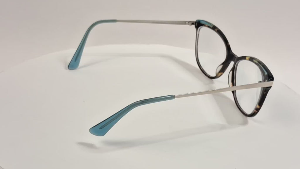 Wittnauer Felix Tortoiseshell Eyeglasses Blue Temple Tips 53-17-135 Frames - Video 1