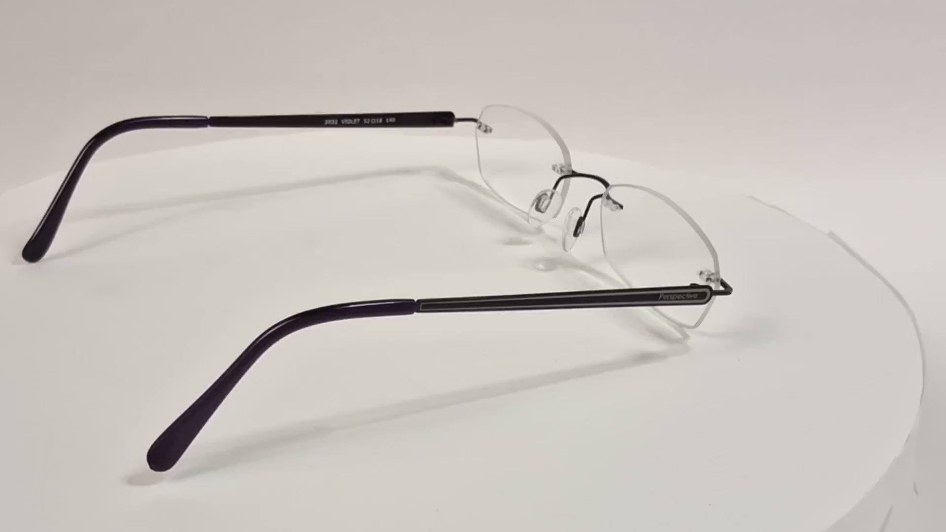 Götti Perspective Rimless Eyeglasses Black Metal Korea Violet Optical Frames - Video 1