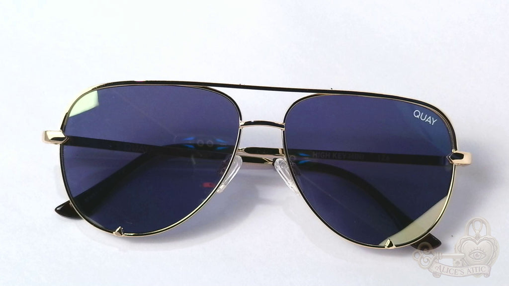 Quay Australia High Key Mini Aviator Gold Metal Gradient Mirrored Sunglasses - Image 18