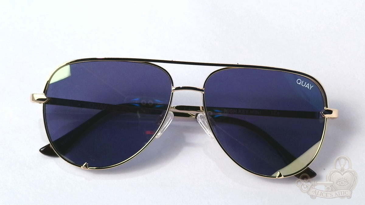 Quay Australia High Key Mini Aviator Gold Metal Gradient Mirrored Sunglasses - Image 18