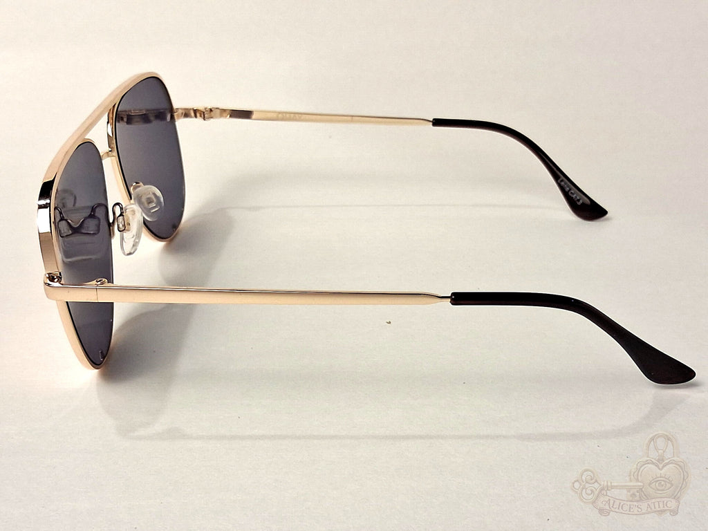 Quay Australia High Key Mini Aviator Gold Metal Gradient Mirrored Sunglasses - Image 3