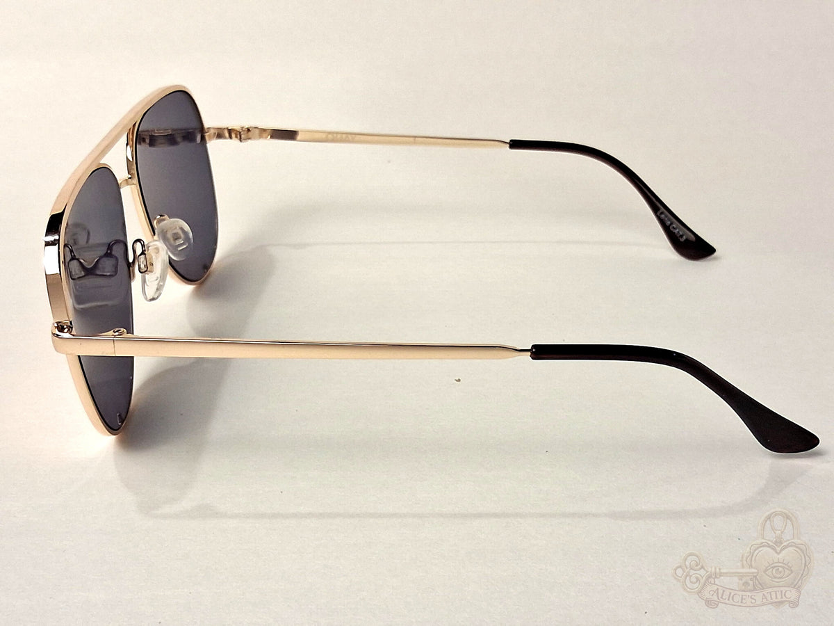 Quay Australia High Key Mini Aviator Gold Metal Gradient Mirrored Sunglasses - Image 3