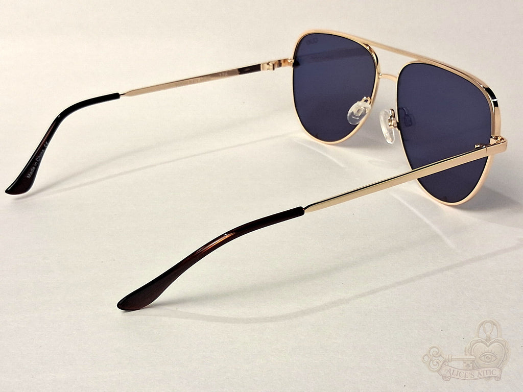 Quay Australia High Key Mini Aviator Gold Metal Gradient Mirrored Sunglasses - Image 6