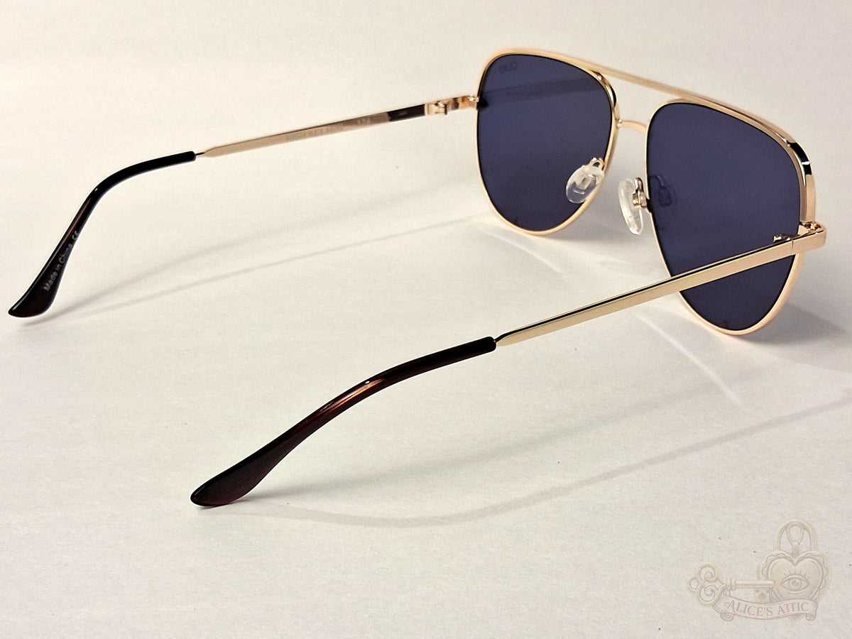 Quay Australia High Key Mini Aviator Gold Metal Gradient Mirrored Sunglasses - Image 6