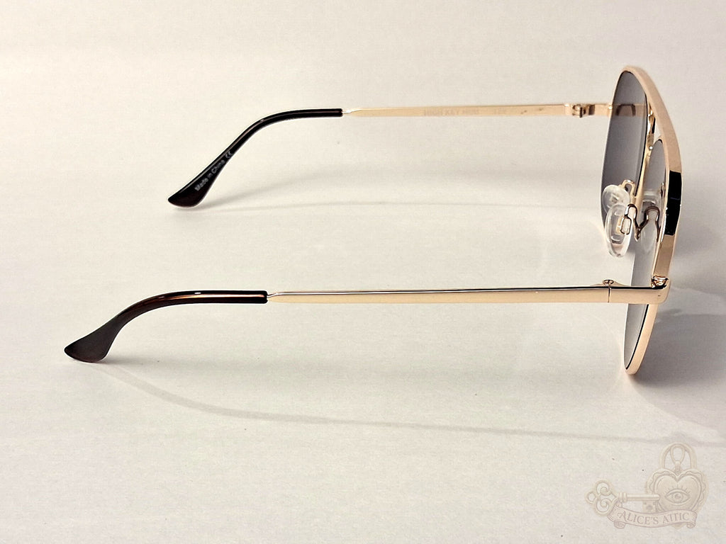 Quay Australia High Key Mini Aviator Gold Metal Gradient Mirrored Sunglasses - Image 7