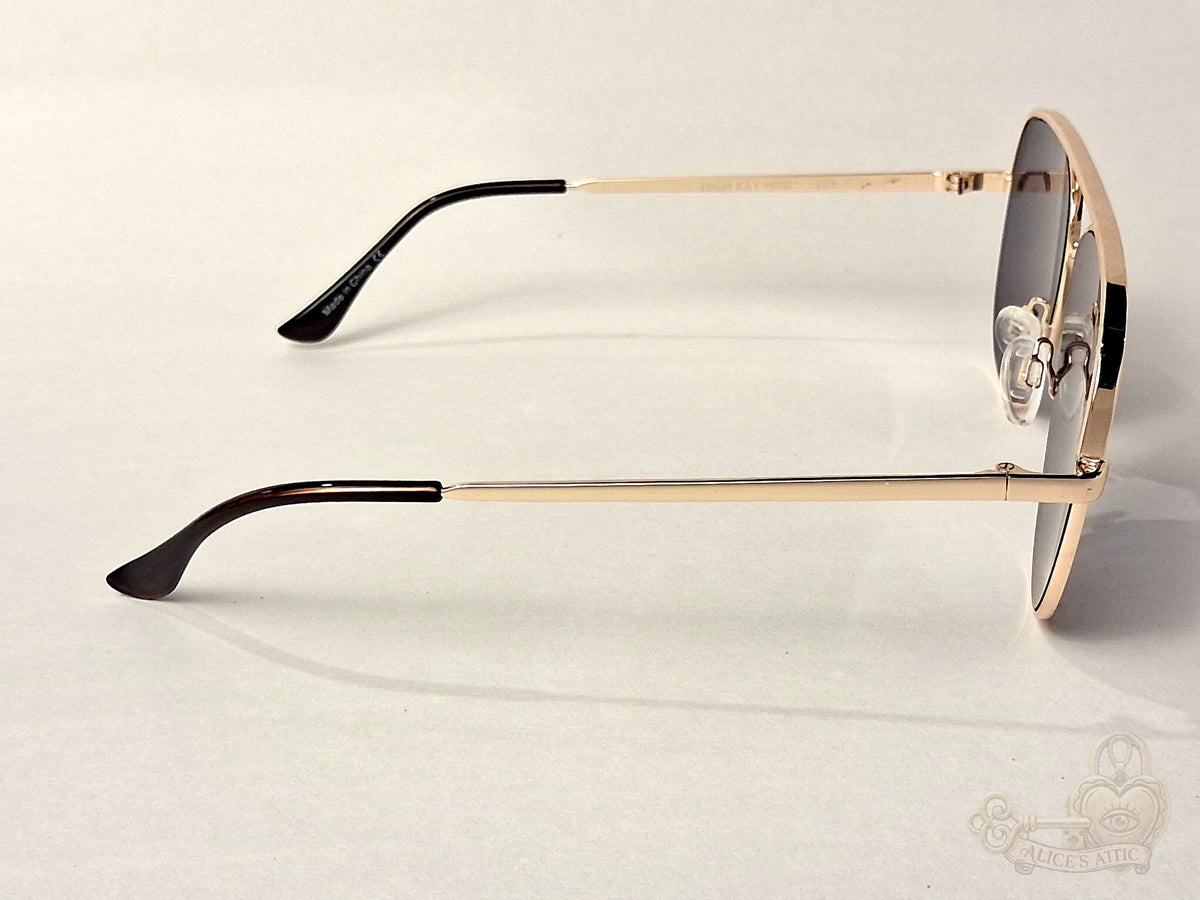 Quay Australia High Key Mini Aviator Gold Metal Gradient Mirrored Sunglasses - Image 7