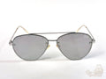 Quay Australia Roxanne 126 Aviator Studded Sunglasses Silver Black Metal - Image 1