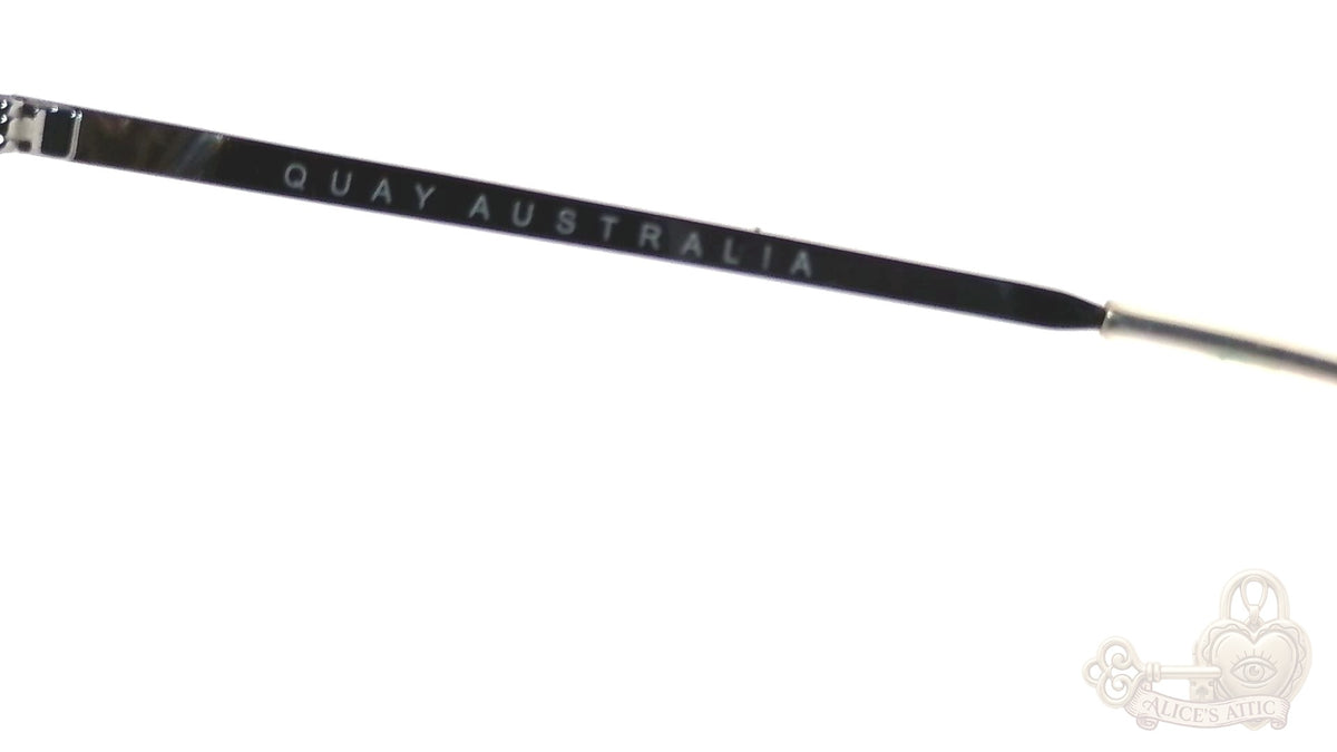 Quay Australia Roxanne 126 Aviator Studded Sunglasses Silver Black Metal - Image 10