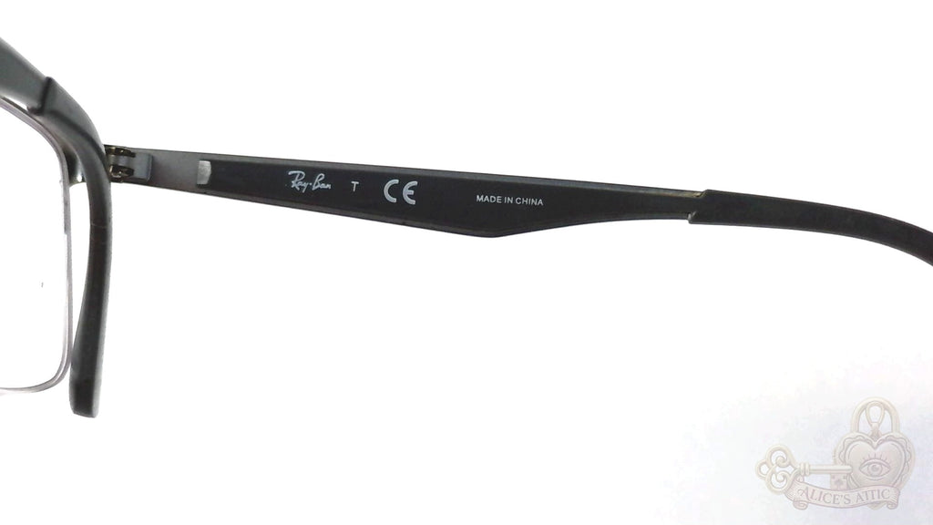 Ray-Ban RB 6335 Rectangular Dark Gray Metal 54-17-145 Eyeglass Frames - Image 10