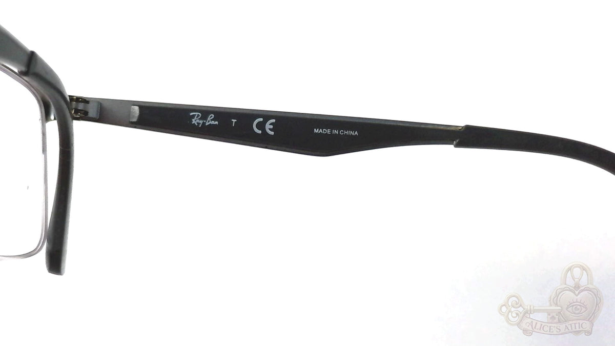 Ray-Ban RB 6335 Rectangular Dark Gray Metal 54-17-145 Eyeglass Frames - Image 10