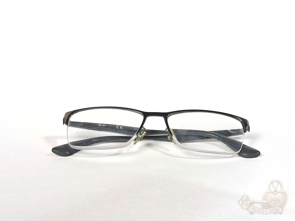 Ray-Ban RB 6335 Rectangular Dark Gray Metal 54-17-145 Eyeglass Frames - Image 15