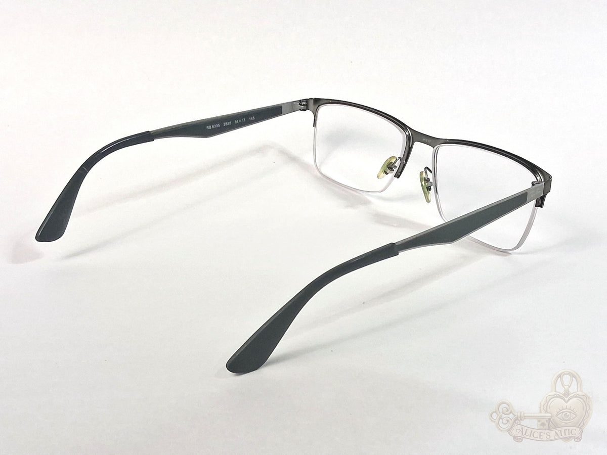 Ray-Ban RB 6335 Rectangular Dark Gray Metal 54-17-145 Eyeglass Frames - Image 5