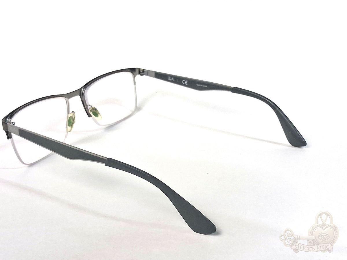 Ray-Ban RB 6335 Rectangular Dark Gray Metal 54-17-145 Eyeglass Frames - Image 7